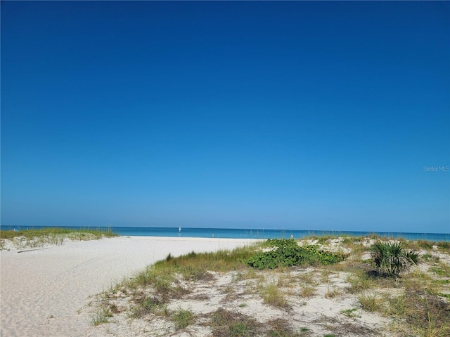 property view of water featuring a view of the beach