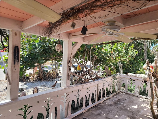 view of patio with ceiling fan