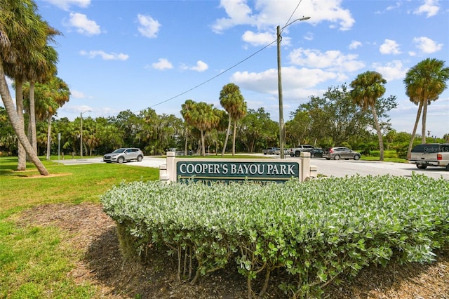 view of community sign