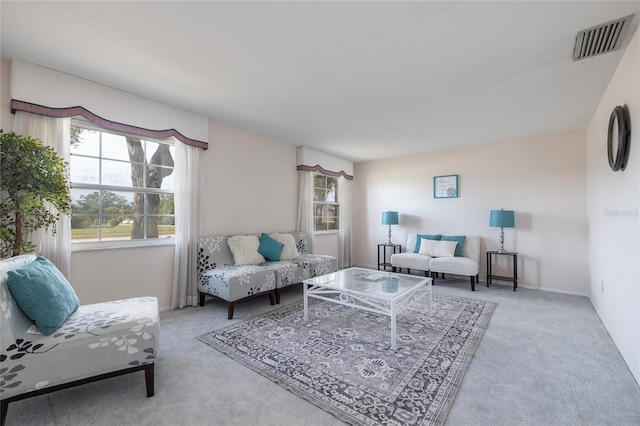 carpeted living room with plenty of natural light