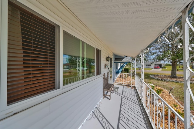 deck featuring covered porch