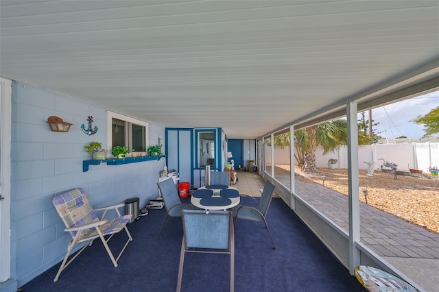 view of sunroom