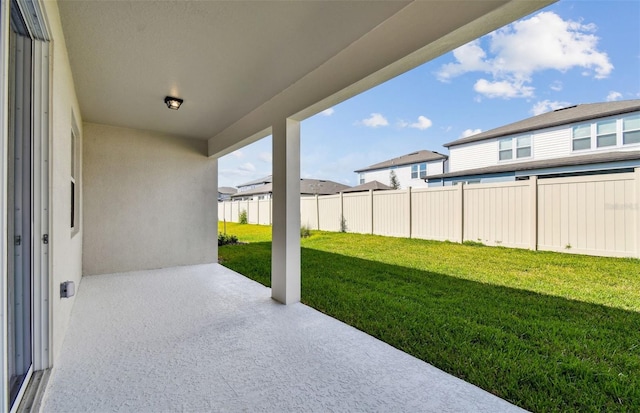 view of patio featuring a fenced backyard