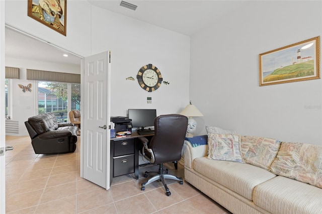 5195 Highbury Cir, Sarasota, FL 34238 - office with light tile patterned floors and visible vents