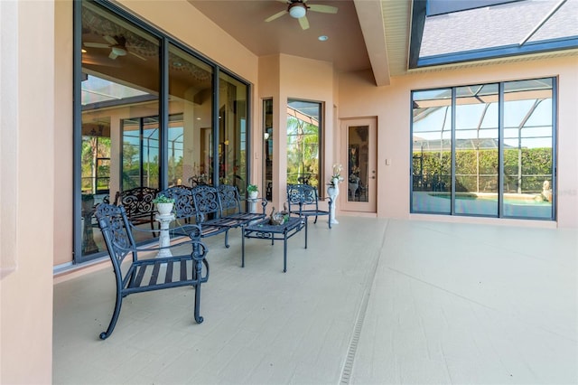 view of patio / terrace with ceiling fan