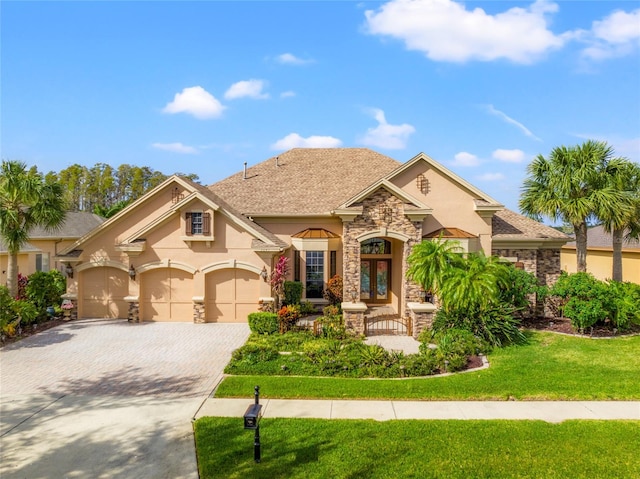 view of front of property featuring a front yard