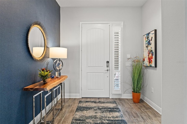 entryway featuring wood-type flooring