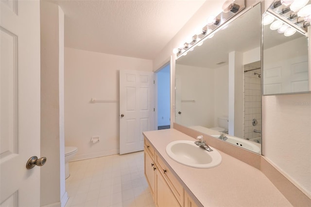 full bathroom featuring vanity, toilet, and shower / bath combination