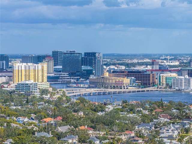 city view with a water view