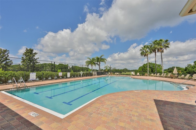 view of pool featuring a patio