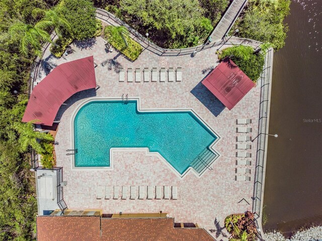 4323 Bayside Village Dr Unit 105, Tampa, FL 33615 - aerial view of property and surrounding area featuring a pool area
