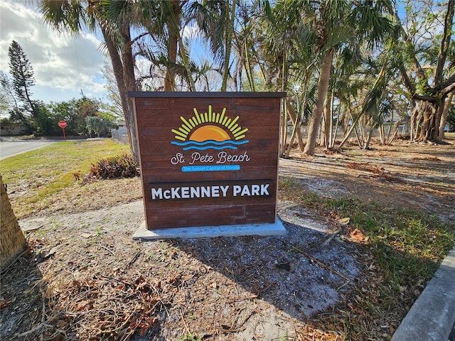 view of community sign