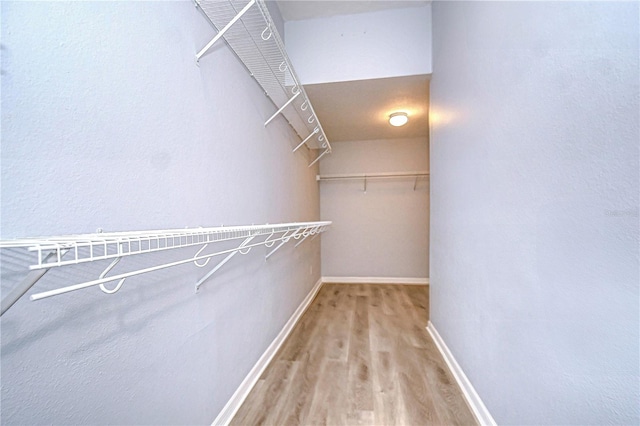 spacious closet with wood finished floors