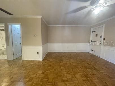 bonus room featuring parquet flooring