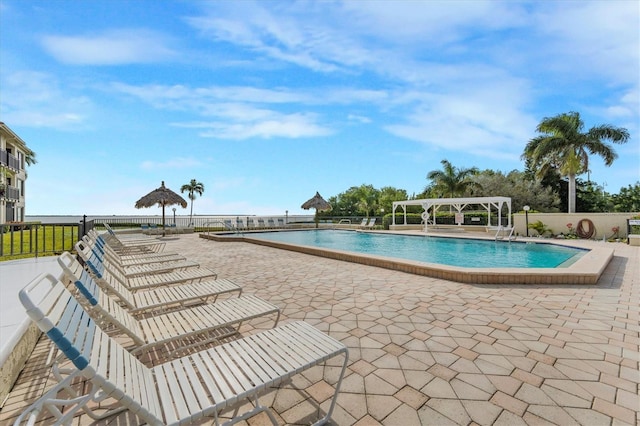 view of pool with a patio