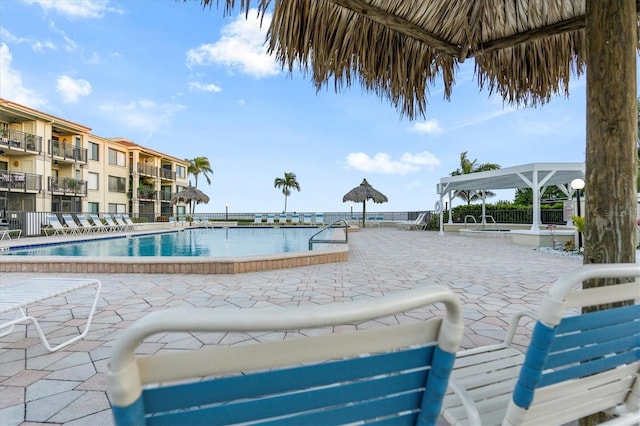 view of pool with a patio