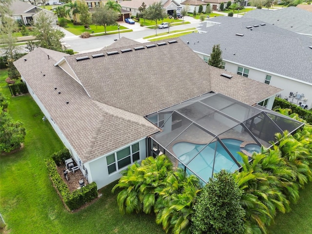 aerial view with a residential view