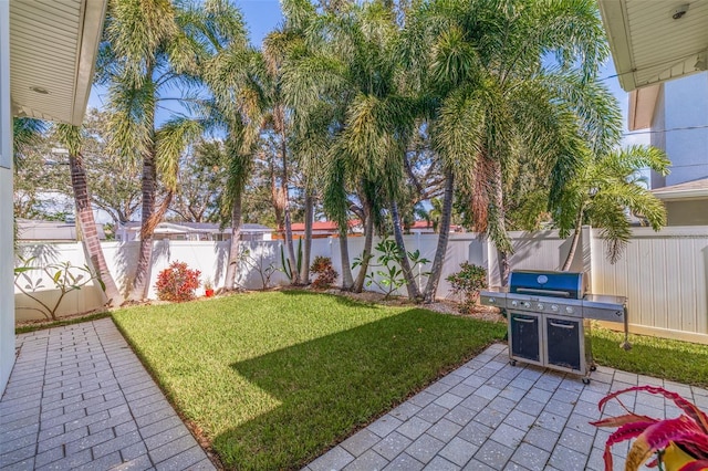 view of yard featuring a patio area