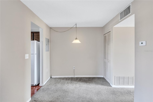 unfurnished room with carpet and electric panel