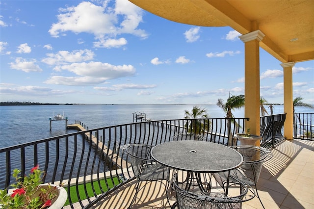 balcony with a water view