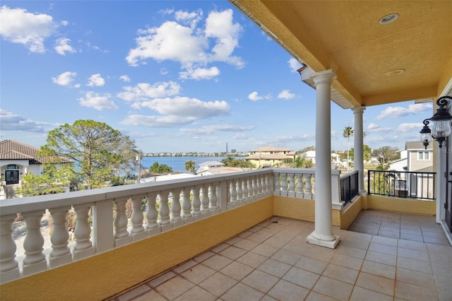 balcony with a water view