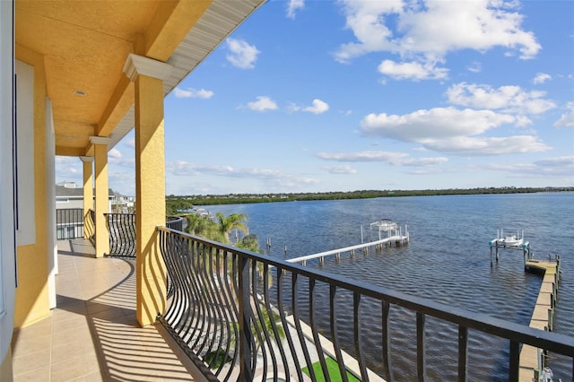 balcony with a water view