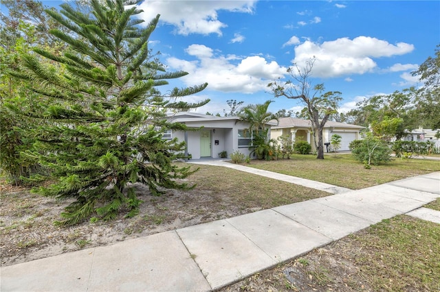 view of front of home with a front yard