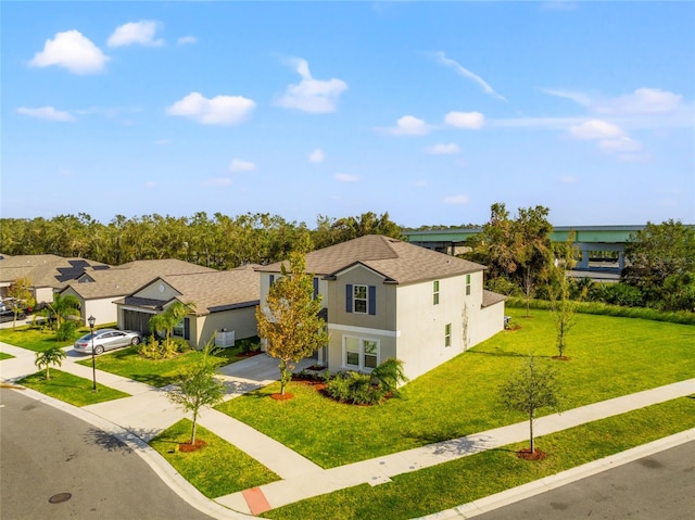 view of front of home featuring a front yard