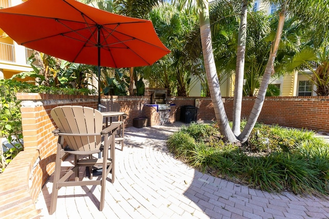 view of patio with exterior kitchen