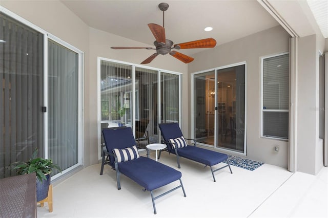 view of patio / terrace featuring ceiling fan