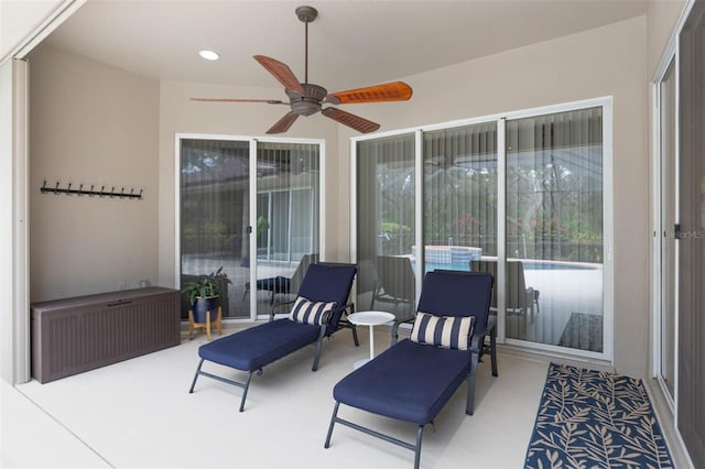 view of patio / terrace with ceiling fan