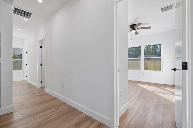 hall featuring light hardwood / wood-style floors