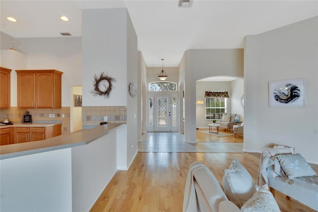 entrance foyer featuring light hardwood / wood-style flooring