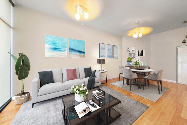 living room featuring hardwood / wood-style flooring