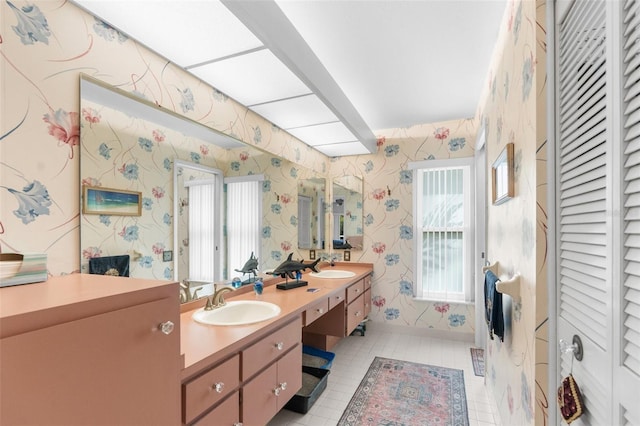 bathroom featuring vanity and tile patterned floors