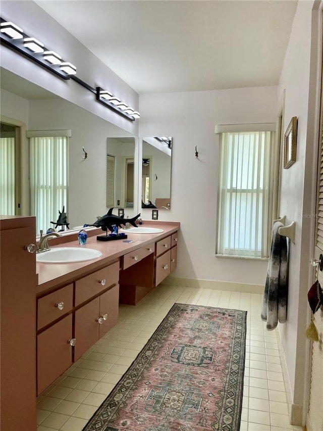 bathroom featuring vanity and tile patterned floors