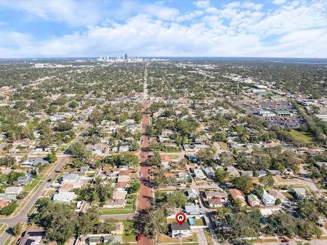 aerial view with a residential view