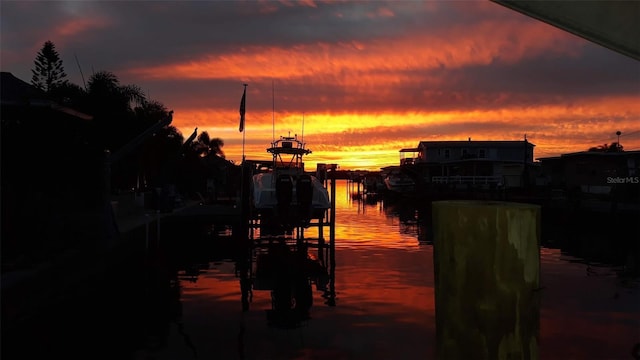 water view with a boat dock