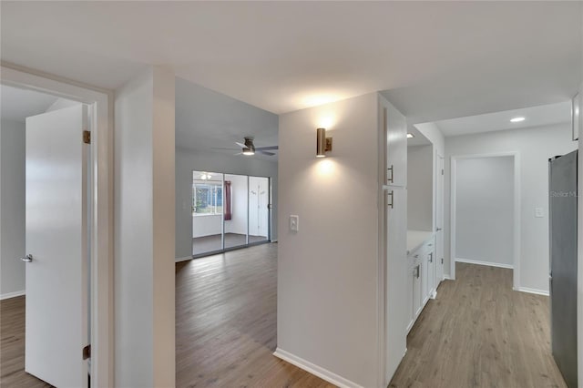 hall featuring light hardwood / wood-style flooring