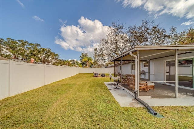 view of yard with a patio area