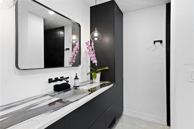 bathroom featuring vanity and tile patterned floors