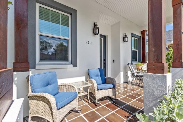 view of patio with covered porch