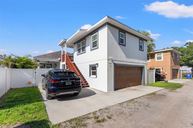 view of front of property featuring a garage