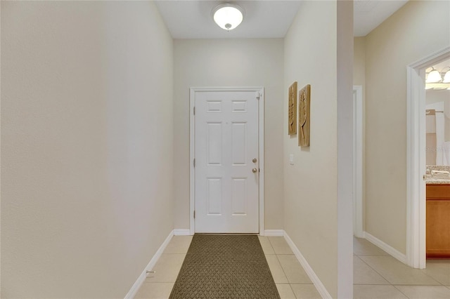 interior space with light tile patterned flooring