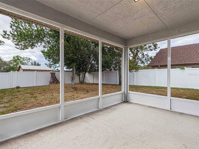 view of unfurnished sunroom