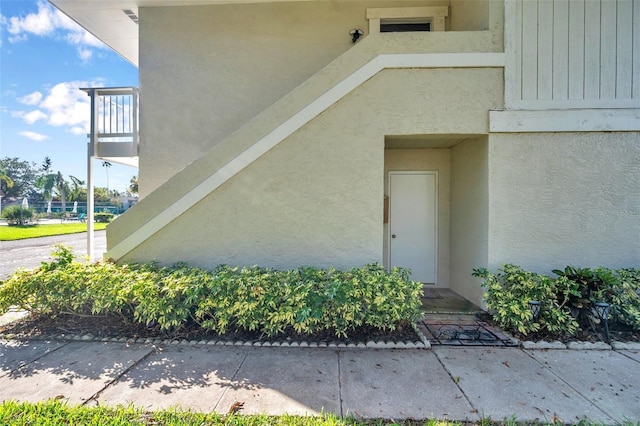2937 Bough Ave Unit D, Clearwater, FL 33760 - view of exterior entry with stucco siding