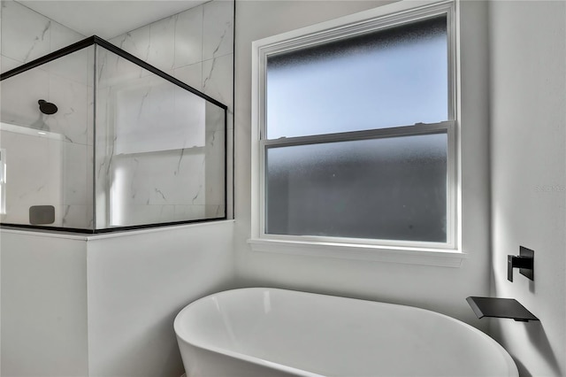 8118 N Santos Dr, Citrus Springs, FL 34434 - bathroom with a freestanding bath and a stall shower