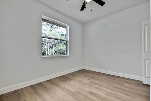 8118 N Santos Dr, Citrus Springs, FL 34434 - unfurnished room featuring baseboards, ceiling fan, and light wood-type flooring