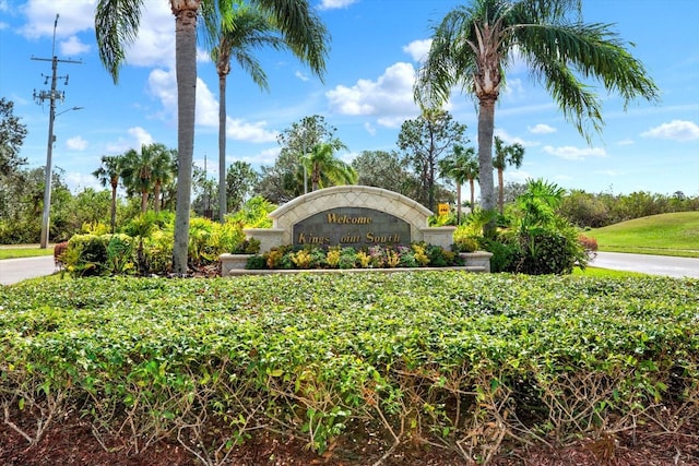 view of community sign