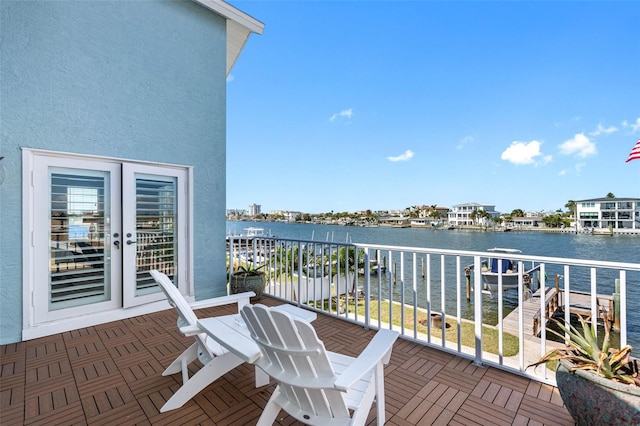 balcony with a water view